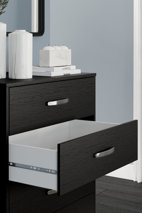 Finch Queen Panel Headboard with Dresser, Chest and Nightstand in Black from Ashley - Luna Furniture