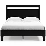 Finch Queen Panel Platform Bed with Dresser and 2 Nightstands in Black/Brown from Ashley - Luna Furniture