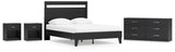 Finch Queen Panel Platform Bed with Dresser and 2 Nightstands in Black/Brown from Ashley - Luna Furniture