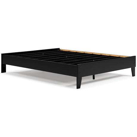 Finch Black Queen Platform Bed with 2 Nightstands from Ashley Furniture - Luna Furniture