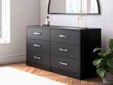 Finch Queen Platform Bed with Dresser and Chest in Black from Ashley - Luna Furniture