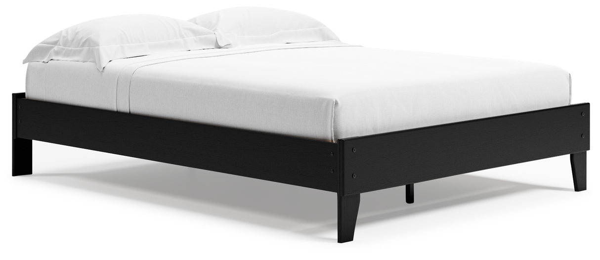Finch Queen Platform Bed with Dresser and Chest in Black from Ashley - Luna Furniture