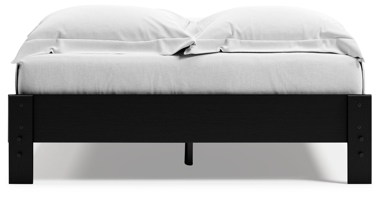 Finch Queen Platform Bed with Dresser and Chest in Black from Ashley - Luna Furniture