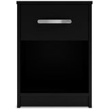 Finch Queen Platform Bed with Dresser, Chest and 2 Nightstands in Black from Ashley - Luna Furniture