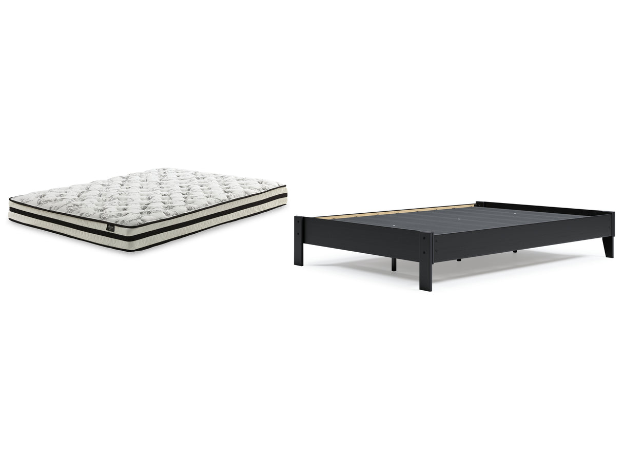 Finch Queen Platform Bed with Mattress in Black from Ashley - Luna Furniture