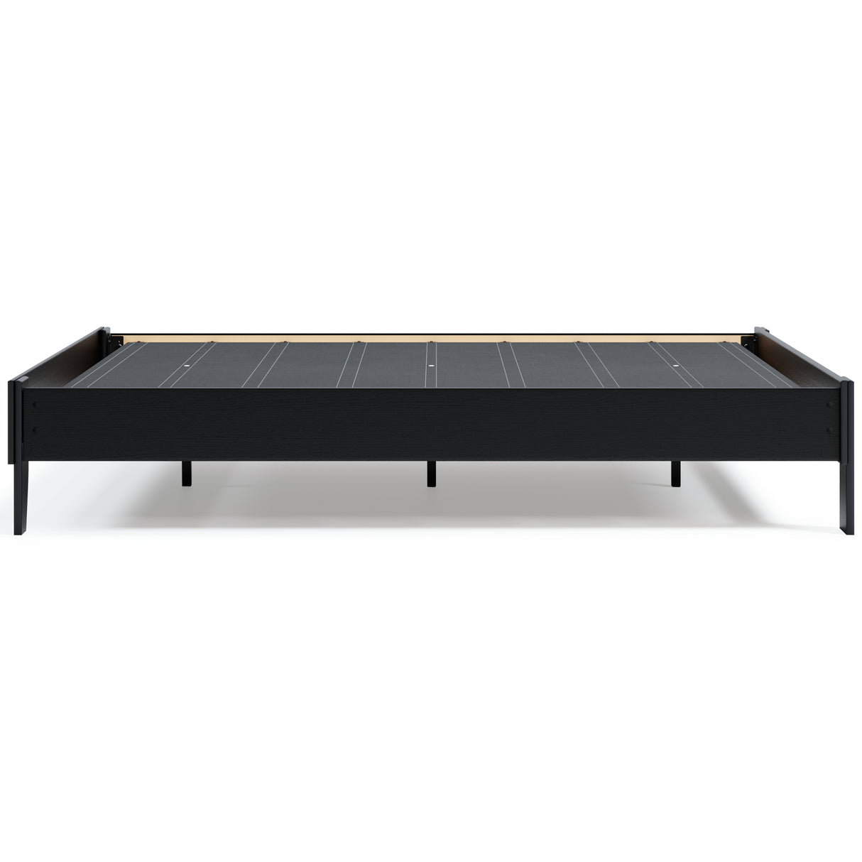 Finch Queen Platform Bed with Mattress in Black from Ashley - Luna Furniture