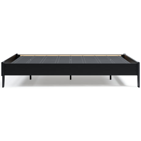 Finch Queen Platform Bed with Mattress in Black from Ashley - Luna Furniture