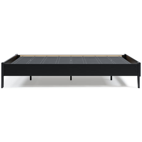 Finch Queen Platform Bed with Mattress in Black from Ashley - Luna Furniture