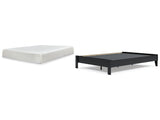 Finch Queen Platform Bed with Mattress in Black from Ashley - Luna Furniture