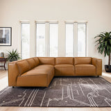 Findlay Tan Vegan Leather Corner Sectional Sofa from Ashcroft Furniture - Luna Furniture