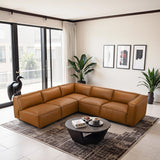Findlay Tan Vegan Leather Corner Sectional Sofa from Ashcroft Furniture - Luna Furniture