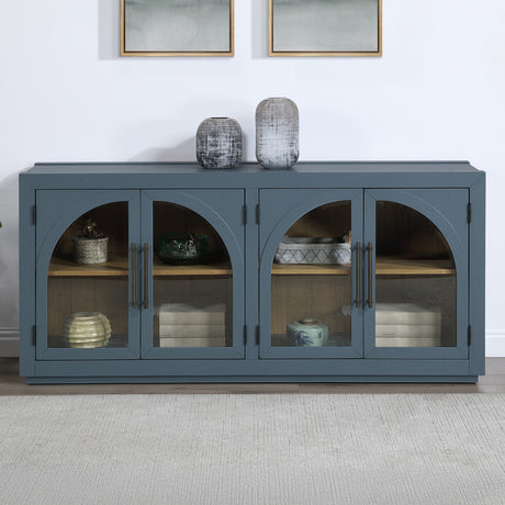 Magnolia Cathedral Doored Server, Dusty Blue Finish from Steve Silver - Luna Furniture