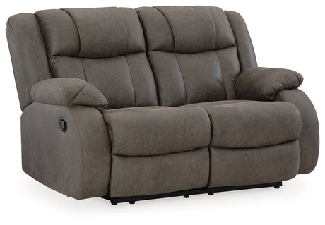 First Base Gunmetal Reclining Loveseat and 2 Recliners from Ashley - Luna Furniture
