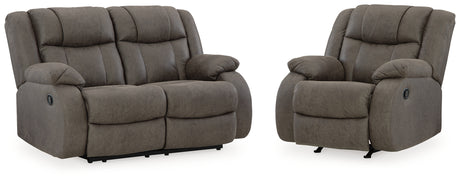 First Base Reclining Loveseat and Recliner from Ashley - Luna Furniture