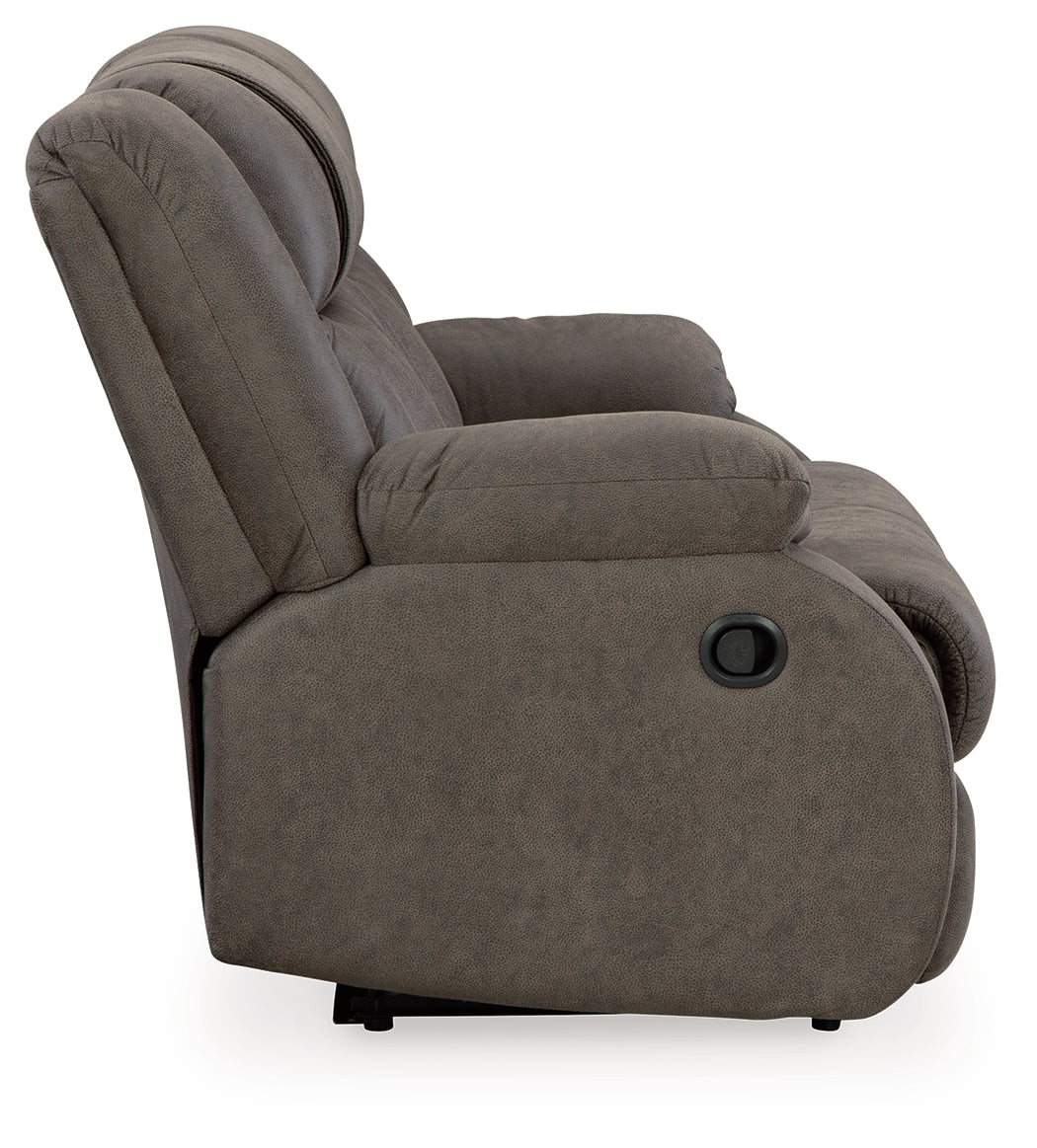 First Base Sofa, Loveseat and Recliner in Gunmetal from Ashley - Luna Furniture