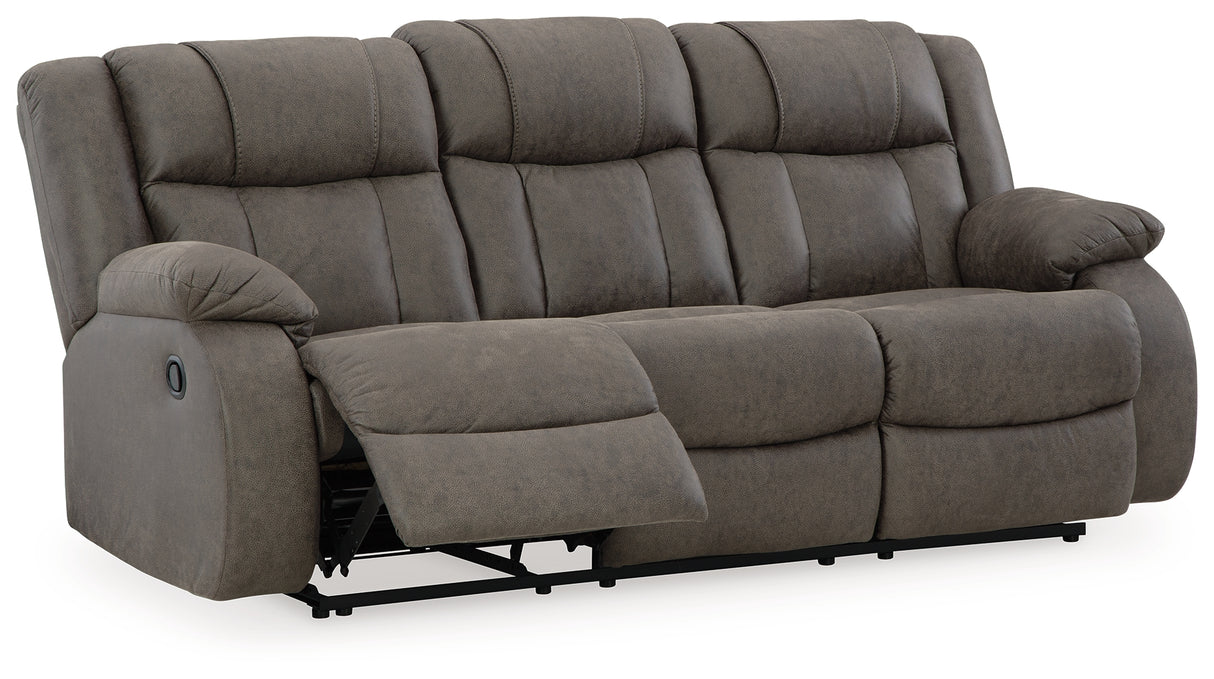 First Base Sofa, Loveseat and Recliner in Gunmetal from Ashley - Luna Furniture
