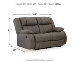 First Base Sofa, Loveseat and Recliner in Gunmetal from Ashley - Luna Furniture