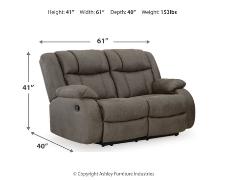 First Base Gunmetal Sofa, Loveseat and Recliner from Ashley - Luna Furniture