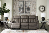 First Base Sofa, Loveseat and Recliner in Gunmetal from Ashley - Luna Furniture