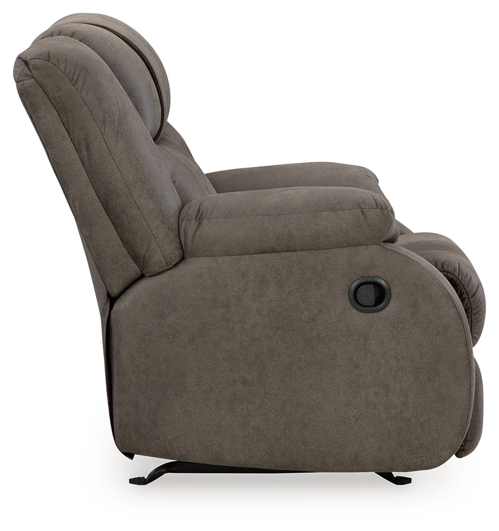 First Base Sofa, Loveseat and Recliner in Gunmetal from Ashley - Luna Furniture