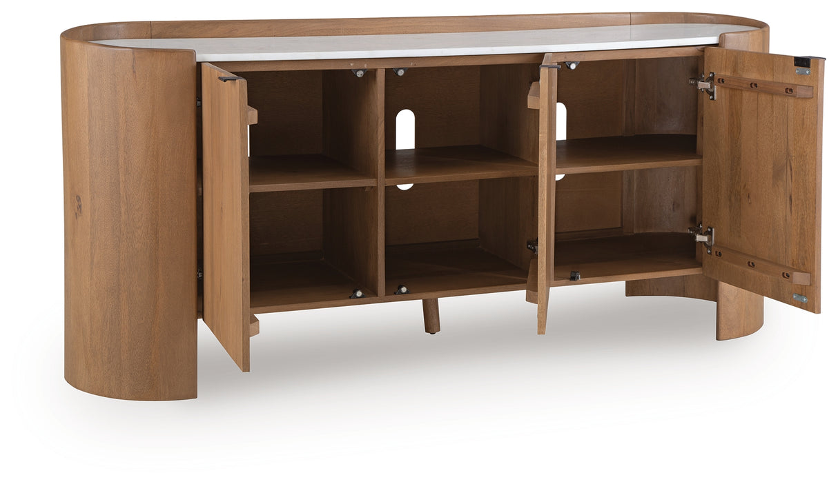 Fitzroy Brown/White Accent Cabinet from Ashley - Luna Furniture