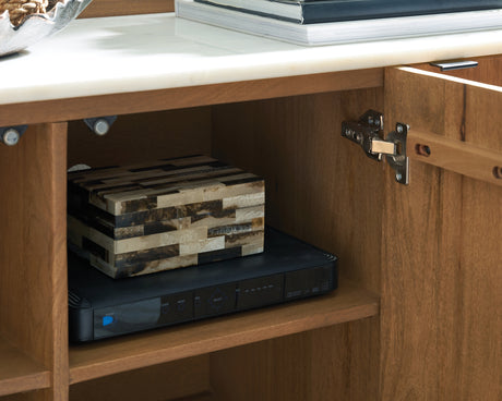 Fitzroy Brown/White Accent Cabinet from Ashley - Luna Furniture