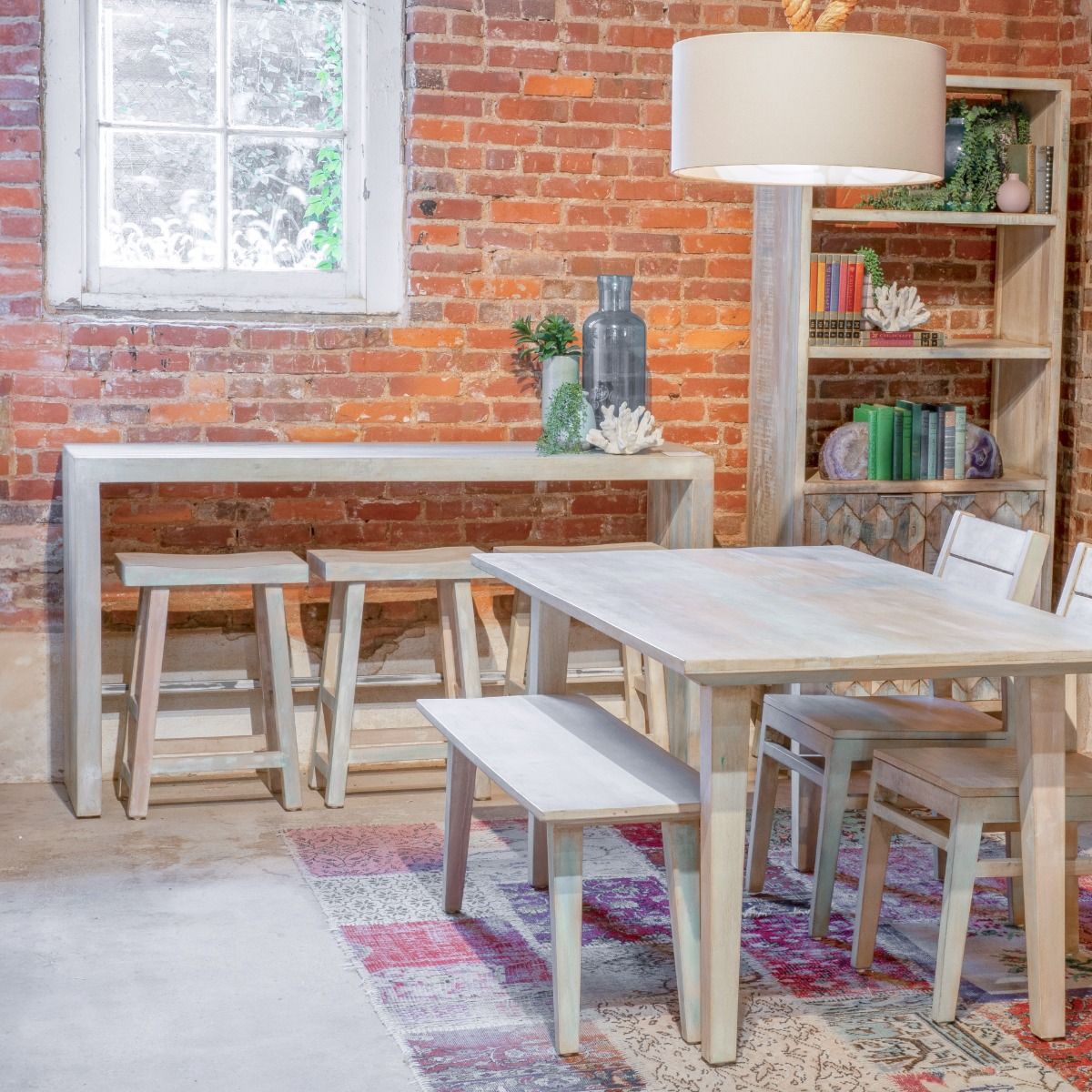 Ibiza 19" Counter Chair in Vintage Teal Reclaimed Wood from Home Trends & Design - Luna Furniture