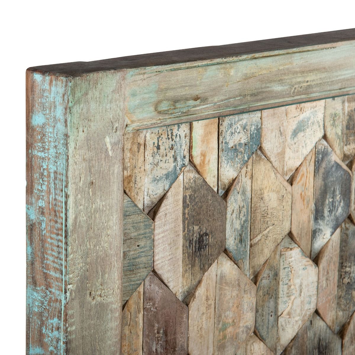 Ibiza Queen Bed in Vintage Teal Reclaimed Wood from Home Trends & Design - Luna Furniture