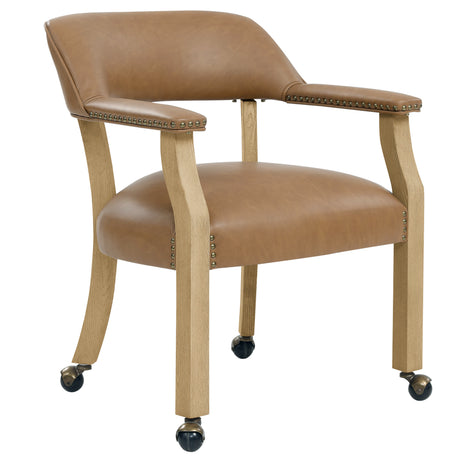 Rylie Natural/Camel Vegan Leather Captains Chair, Set of 2 from Steve Silver - Luna Furniture