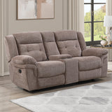 Sydney Brown Manual Recliner Console Loveseat from Steve Silver - Luna Furniture