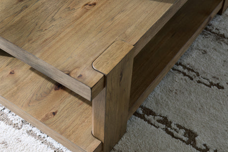 Flangren Light Brown Coffee Table from Ashley Furniture - Luna Furniture