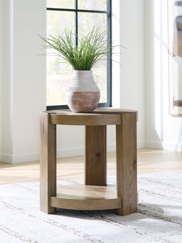 Flangren Light Brown End Table