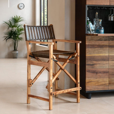 Leeds 23" Folding Counter Chair in Antique Whiskey from Home Trends & Design - Luna Furniture