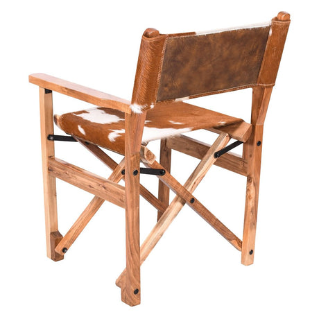 Leeds 23" Folding Dining Chair in Brown Hair on Hide from Home Trends & Design - Luna Furniture