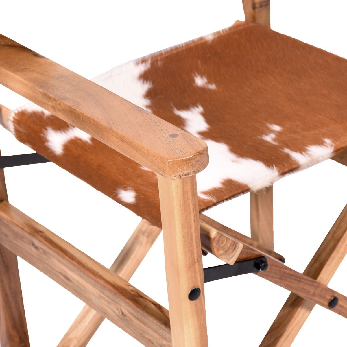 Leeds 23" Folding Dining Chair in Brown Hair on Hide from Home Trends & Design - Luna Furniture