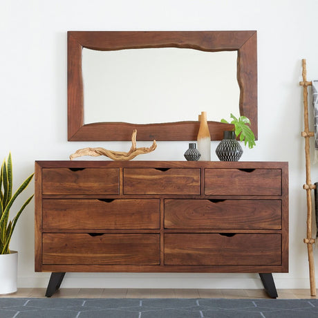 London Loft 58" Mirror in Walnut from Home Trends & Design - Luna Furniture