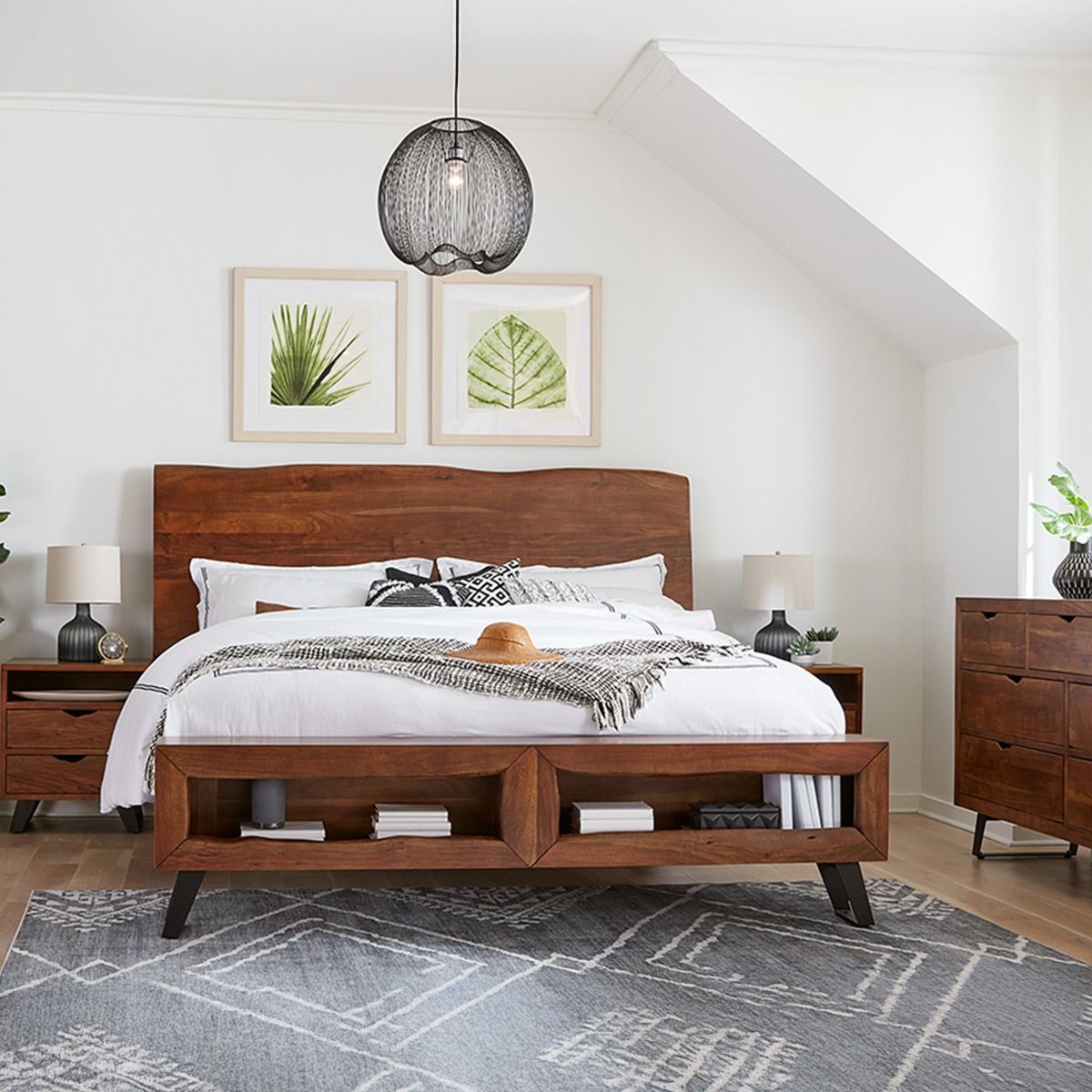 London Loft King Bed in Walnut from Home Trends & Design - Luna Furniture