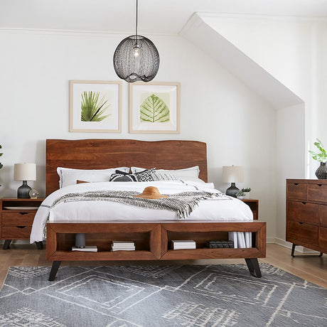 London Loft King Bed in Walnut from Home Trends & Design - Luna Furniture