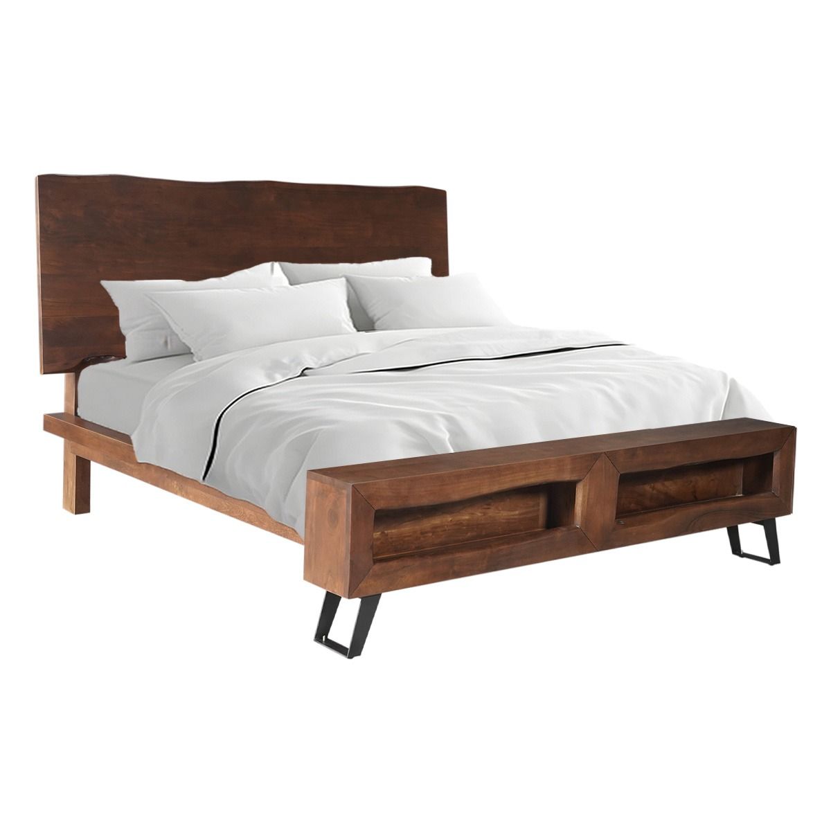 London Loft King Bed in Walnut from Home Trends & Design - Luna Furniture