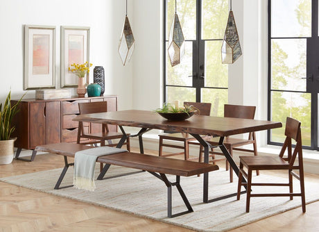 London Loft 90" Bench in Walnut from Home Trends & Design - Luna Furniture
