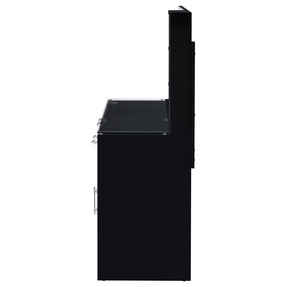 Flora 2-drawer Vanity Set with LED Mirror Black High Gloss from Coaster - Luna Furniture