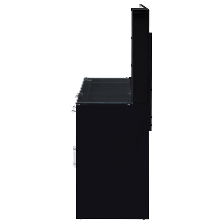 Flora Black High Gloss 2-drawer Vanity Set with LED Mirror from Coaster - Luna Furniture