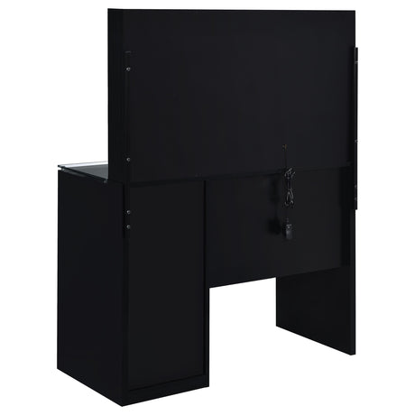 Flora Black High Gloss 2-drawer Vanity Set with LED Mirror from Coaster - Luna Furniture