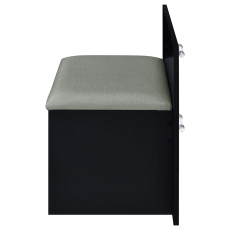Flora Black High Gloss 2-drawer Vanity Set with LED Mirror from Coaster - Luna Furniture