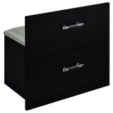 Flora 2-drawer Vanity Set with LED Mirror Black High Gloss from Coaster - Luna Furniture