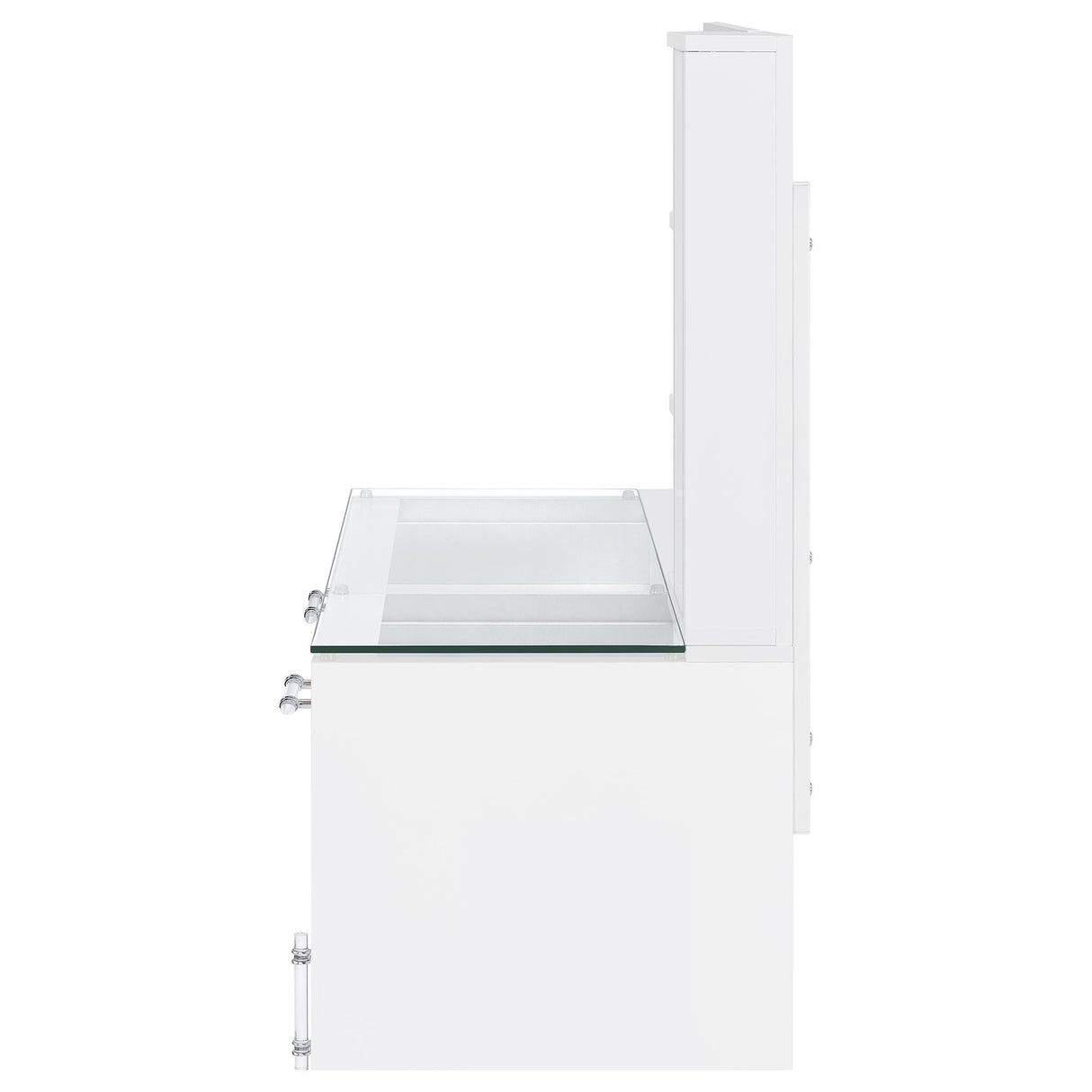 Flora 2-drawer Vanity Set with LED Mirror White High Gloss from Coaster - Luna Furniture