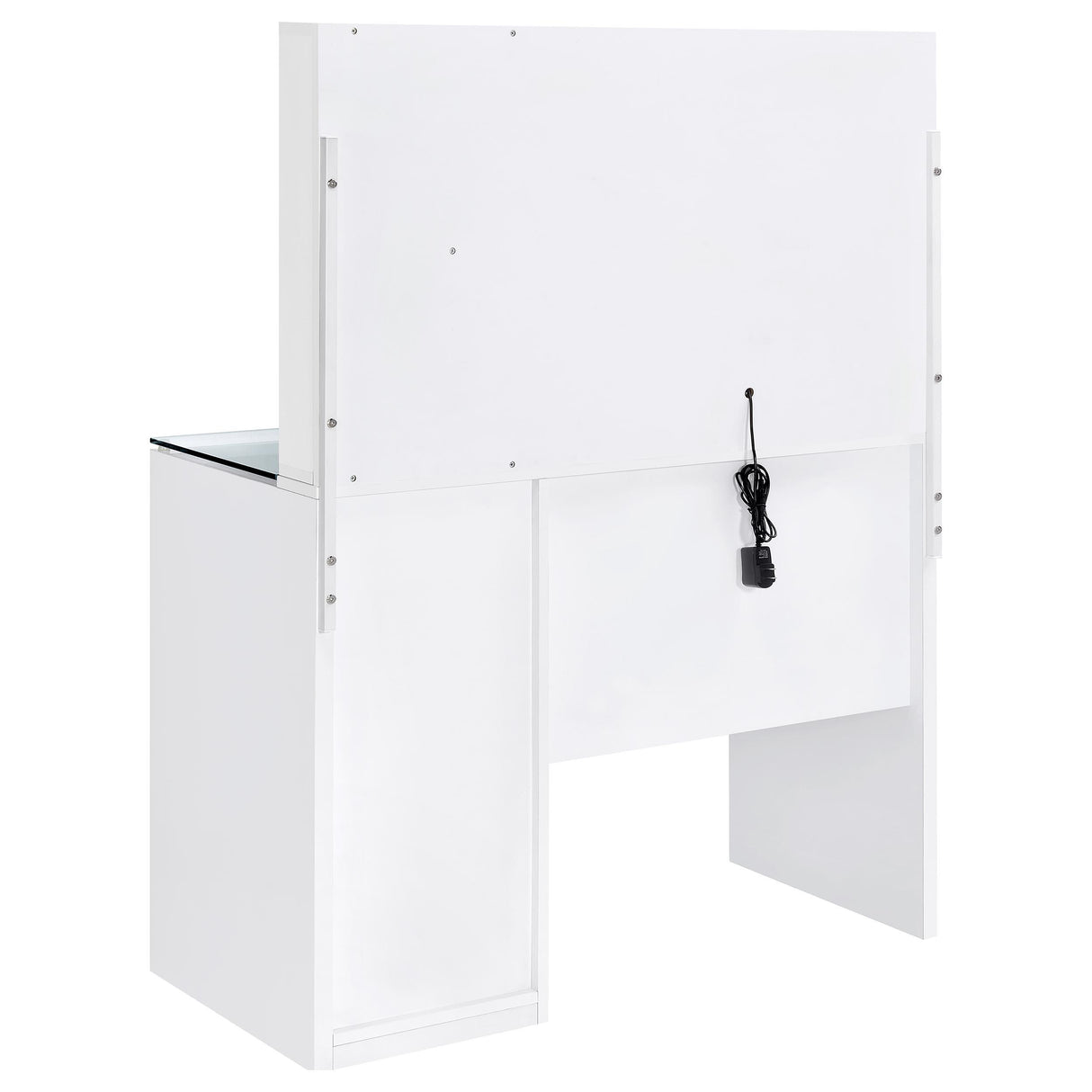Flora 2-drawer Vanity Set with LED Mirror White High Gloss from Coaster - Luna Furniture