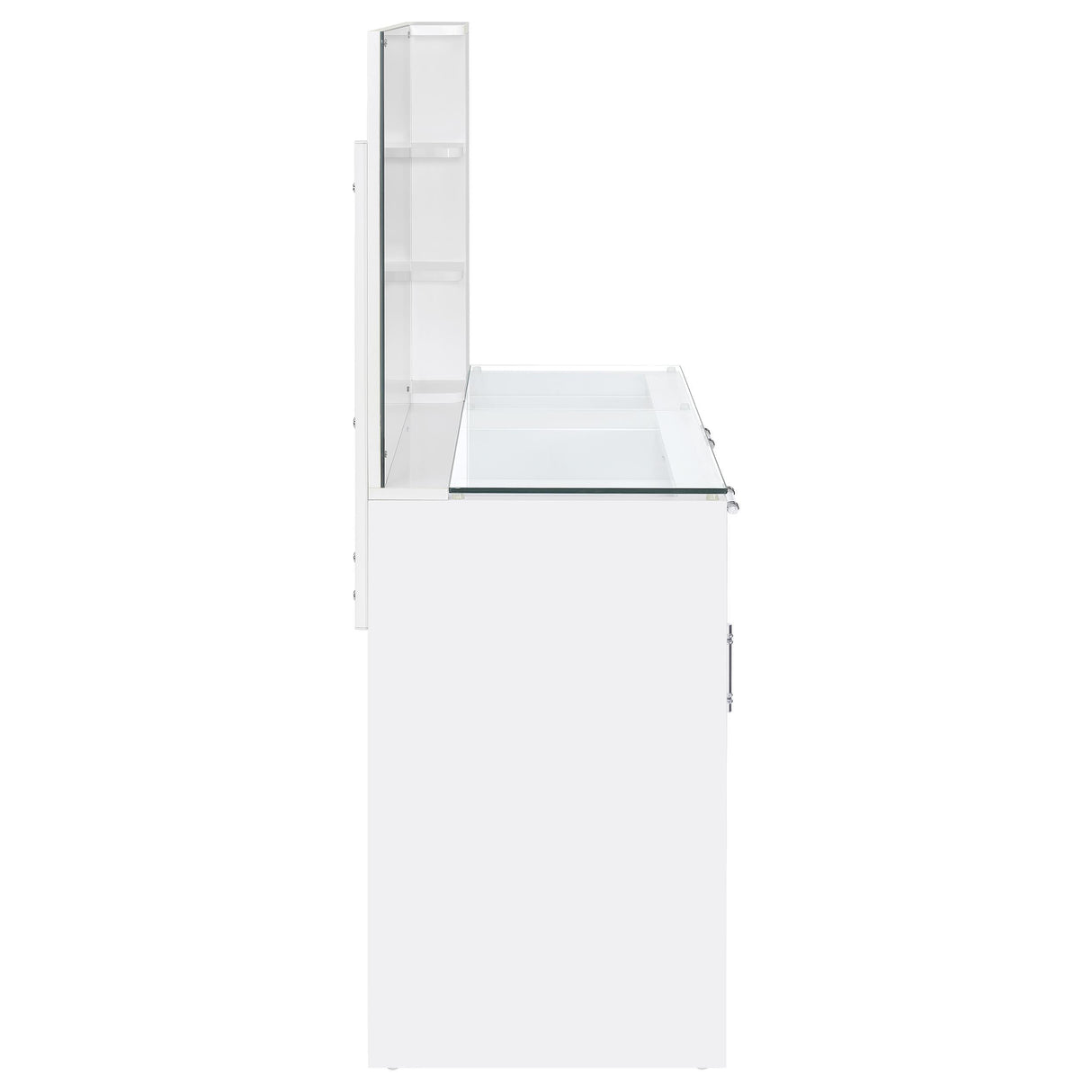 Flora 2-drawer Vanity Set with LED Mirror White High Gloss from Coaster - Luna Furniture