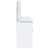 Flora 2-drawer Vanity Set with LED Mirror White High Gloss from Coaster - Luna Furniture