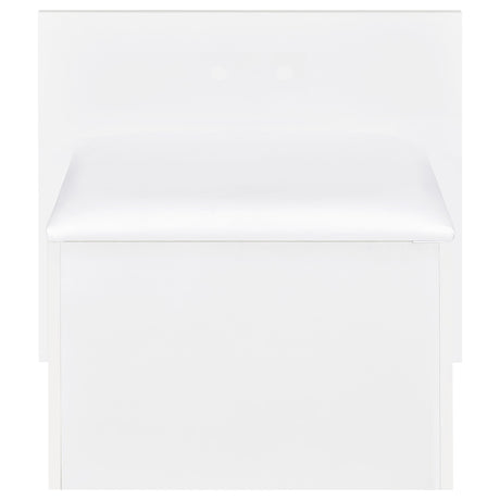 Flora White High Gloss 2-drawer Vanity Set with LED Mirror from Coaster - Luna Furniture